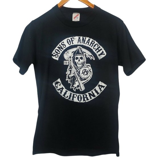 Sons Of Anarchy California M T Shirt Vintage Jerzees USA Black Grim Reaper - Picture 1 of 10